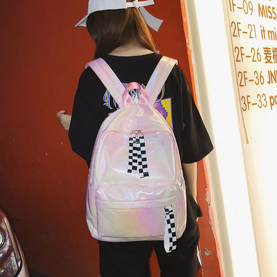 Ikdienas plata sieviešu mugursoma ar kabatu