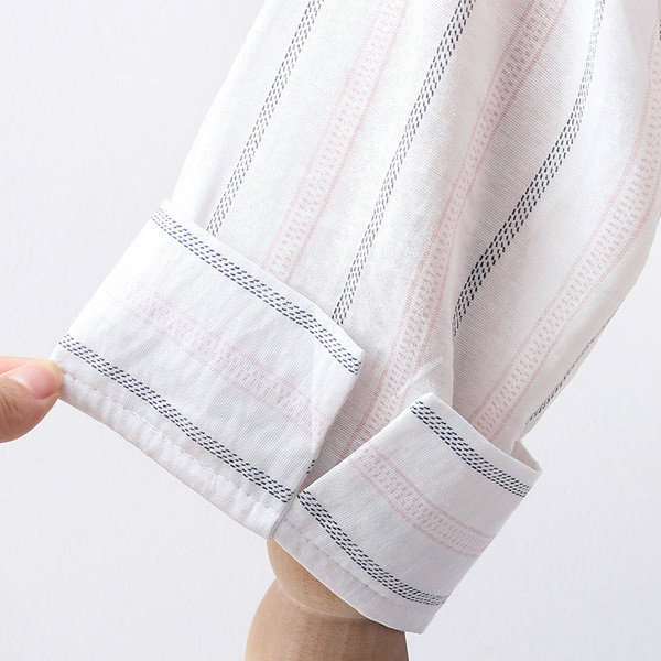 Cămașă de vară de damă în dungi cu mâneci 3/4 și buzunare