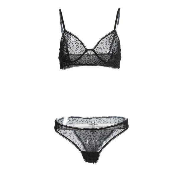 Melna apakšveļa ar leoparda rakstu