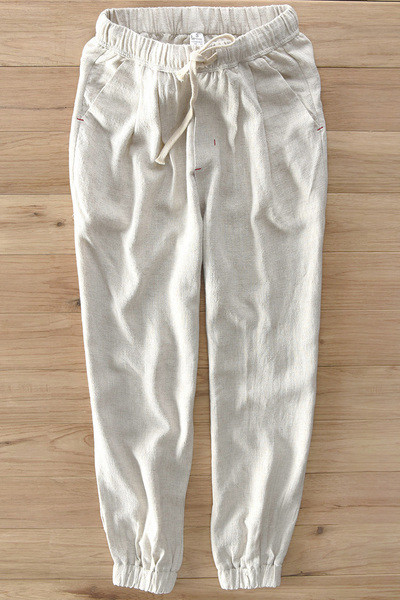 Meeste sportlik-elegantsed elastse vöökohaga püksid