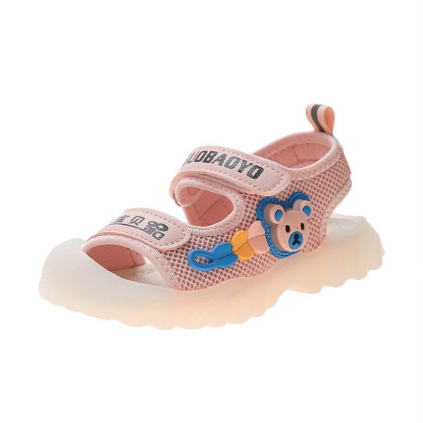 Világító gyerekszandál matricákkal lányoknak