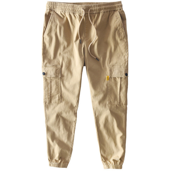 Vīriešu bikses ar elastīgu jostasvietu un sānu kabatām