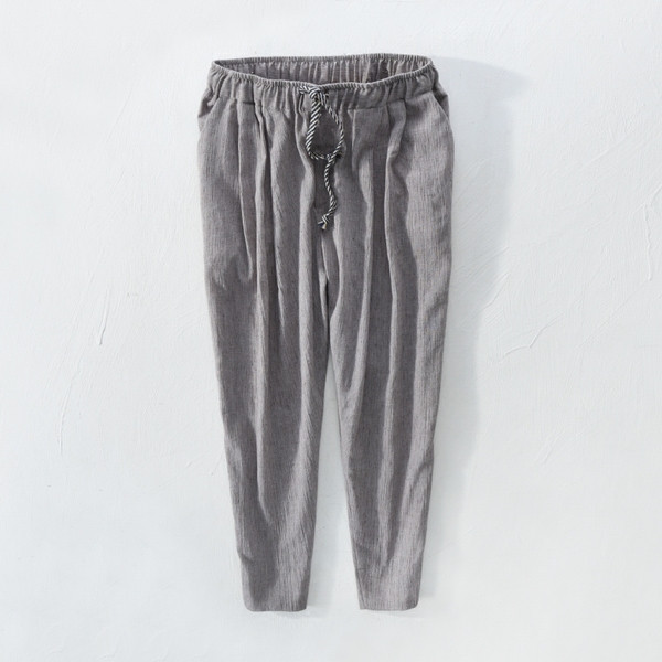 Pavasara-rudens vīriešu bikses ar elastīgu jostasvietu un saitēm