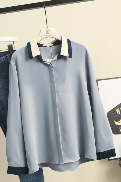 Stilīgs sieviešu krekls ar garām piedurknēm un izmēriem līdz 3XL