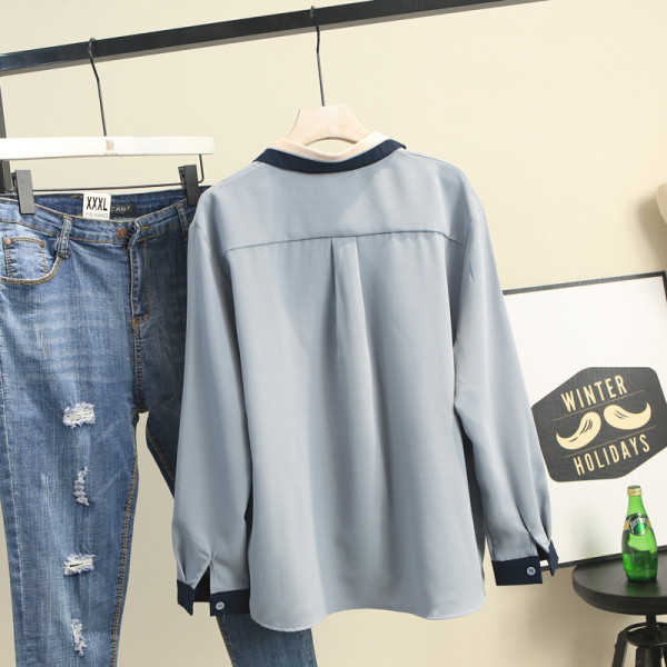 Stilīgs sieviešu krekls ar garām piedurknēm un izmēriem līdz 3XL