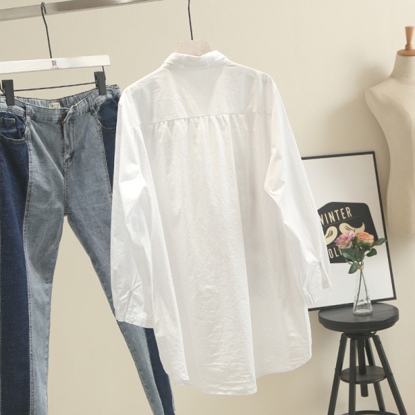 Moderns sieviešu balts krekls ar izšuvumiem un izmēriem līdz 4XL