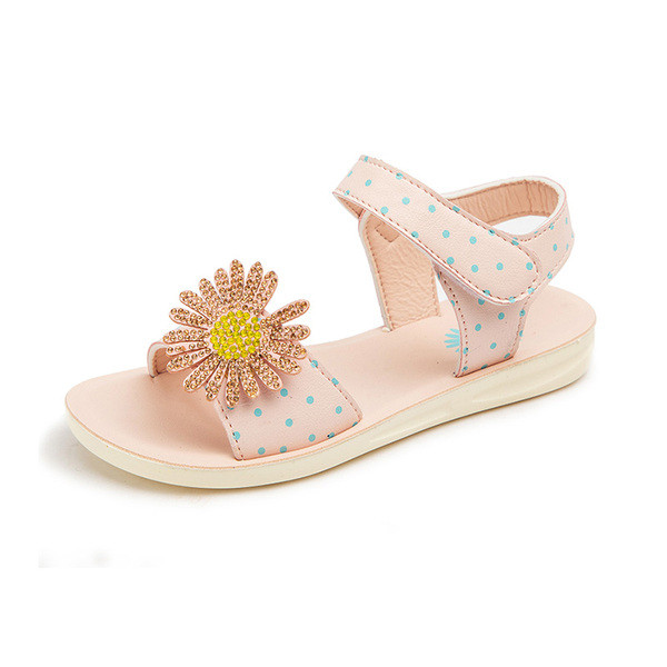Praegused laste sandaalid 3D lilleelemendiga