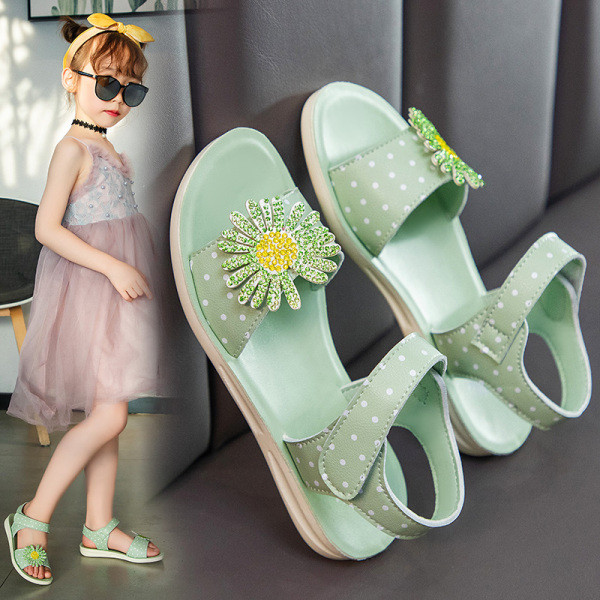 Praegused laste sandaalid 3D lilleelemendiga