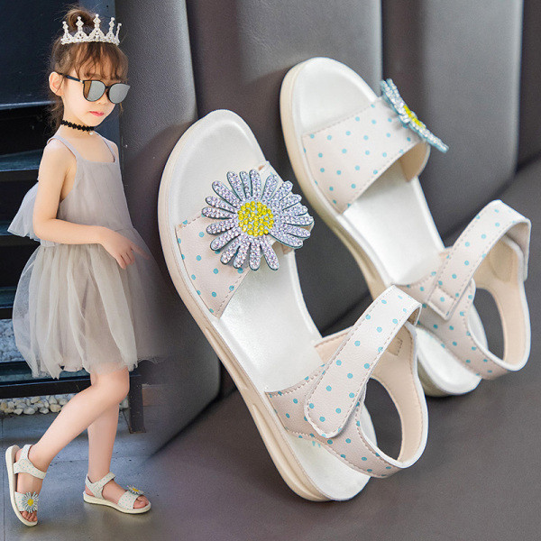 Praegused laste sandaalid 3D lilleelemendiga