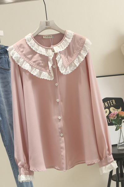 Liela izmēra stilīgs sieviešu krekls ar garām piedurknēm