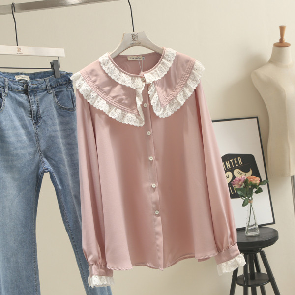 Liela izmēra stilīgs sieviešu krekls ar garām piedurknēm