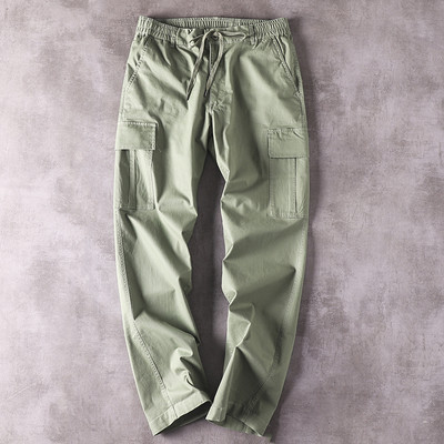 Pantaloni barbatesti cu talie elastica si buzunare laterale