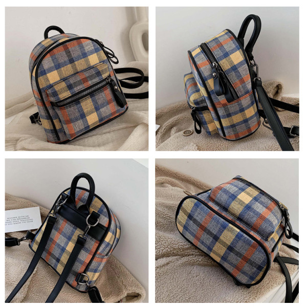 Naiste moodne ruuduline lukuga seljakott