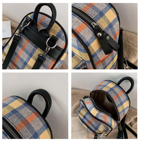 Naiste moodne ruuduline lukuga seljakott