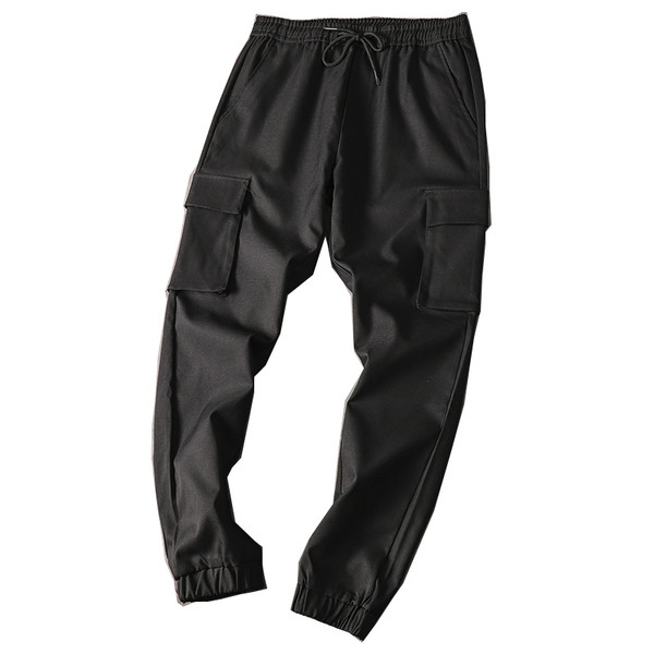 Hit pantaloni la modă pentru bărbați cu talie elastică și buzunare