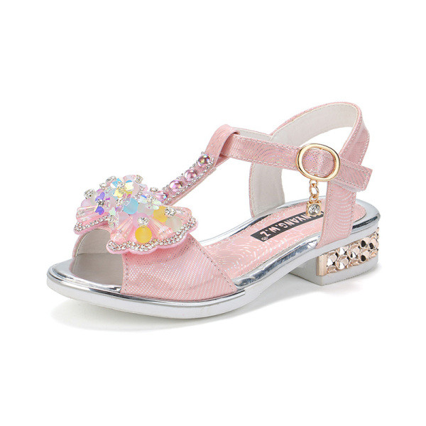 Sandale moderne pentru copii cu pietre și catarame pentru fete