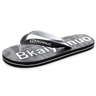 Papuci casual pentru bărbați cu inscripție pe talpă