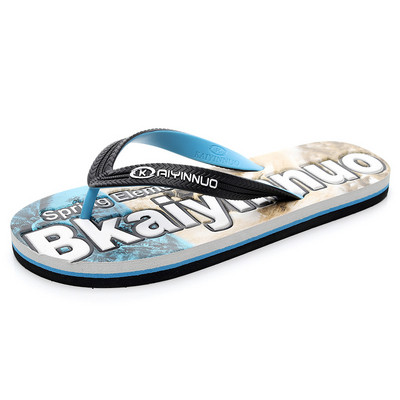 Papuci casual pentru bărbați cu inscripție pe talpă