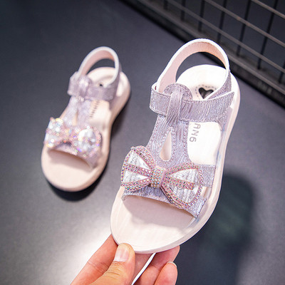 Sandale copii cu pietre si panglica pentru fete
