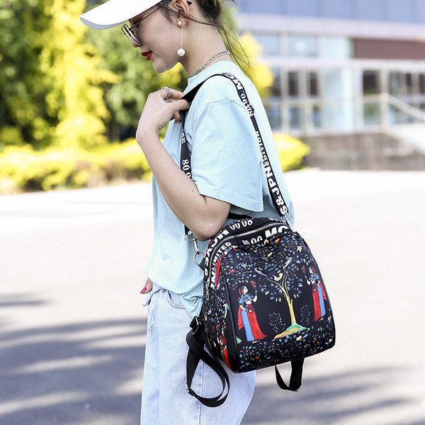 Rucsac de damă de zi cu zi cu model și mâner