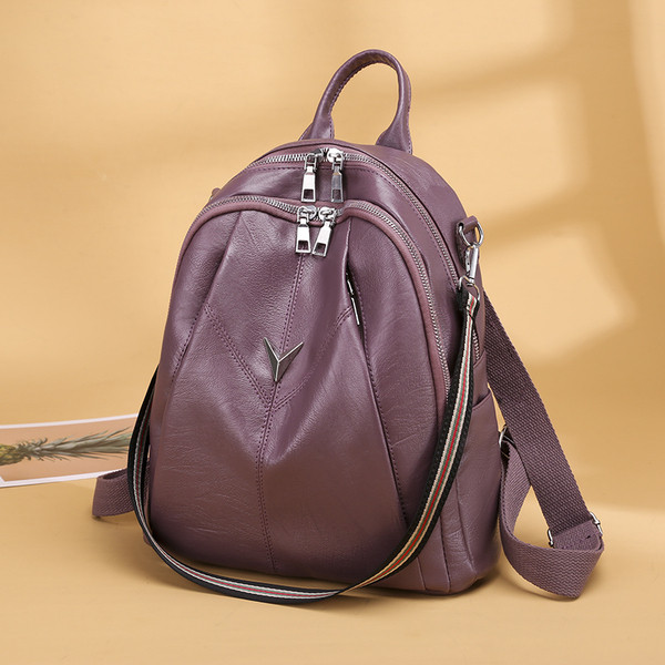 Rucsac de dama modern din piele ecologica cu element metalic