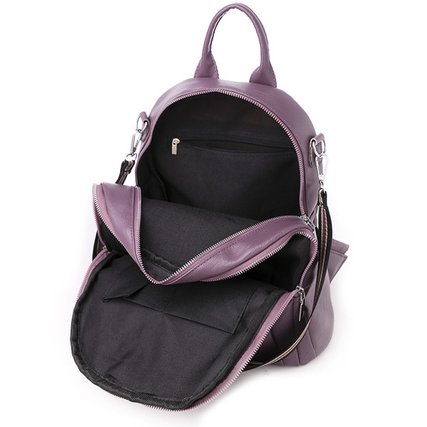 Rucsac de dama modern din piele ecologica cu element metalic