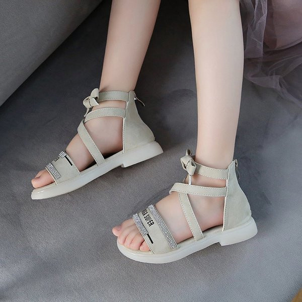 Lukuga ja kivikestega laste sandaalid tüdrukutele