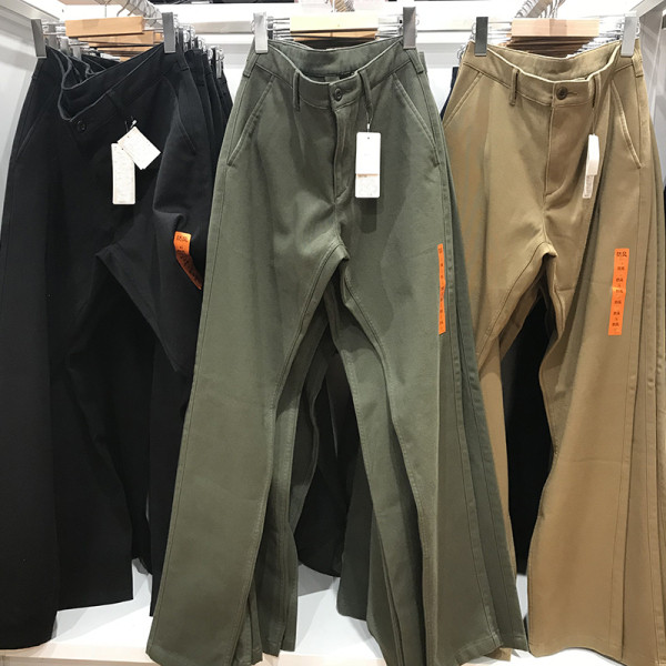 Taskutega vabaaja meeste püksid sirge mudel