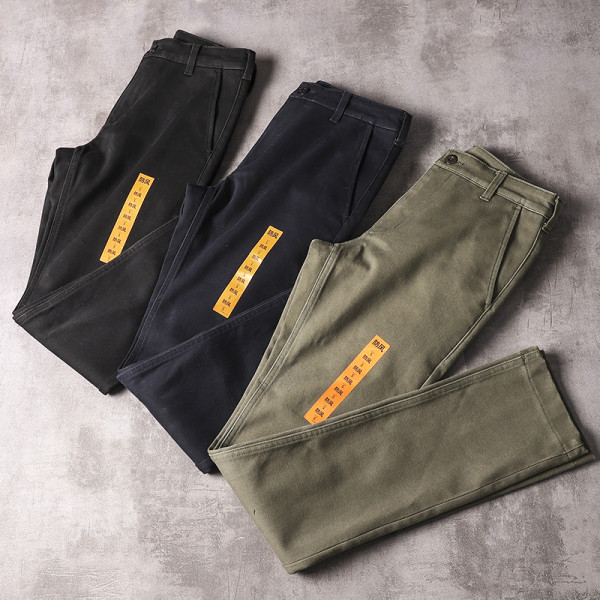 Taskutega vabaaja meeste püksid sirge mudel