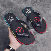 Ανδρικές παντόφλες casual με απλικέ και επίπεδη σόλα