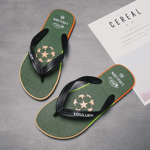 Papuci casual barbatesti cu aplicatie si talpa plata