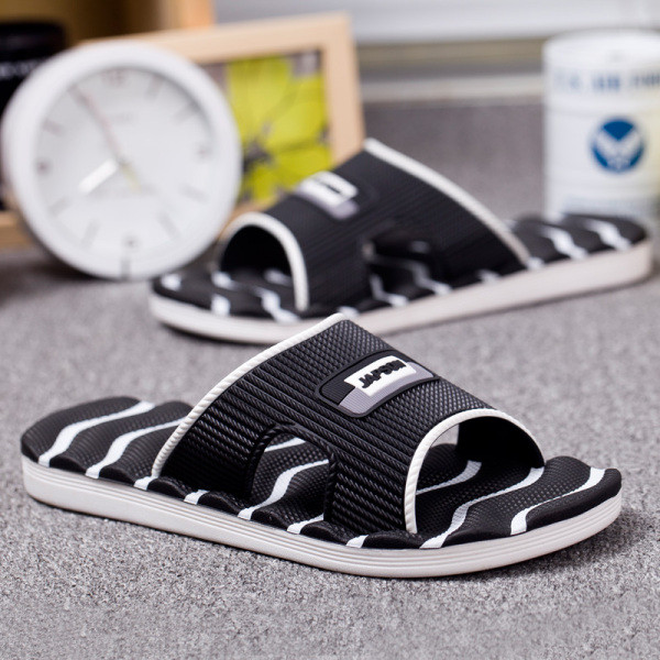 Alkalmi férfi papucs puha csíkos talppal