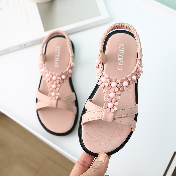 Sandale copii din piele ecologica cu elemente 3D pentru fete