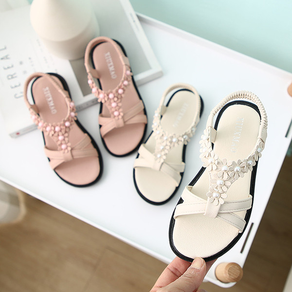 Sandale copii din piele ecologica cu elemente 3D pentru fete