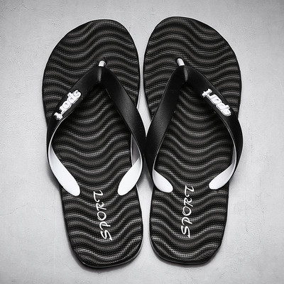 Papuci casual pentru bărbați, bicolore, cu talpă plată