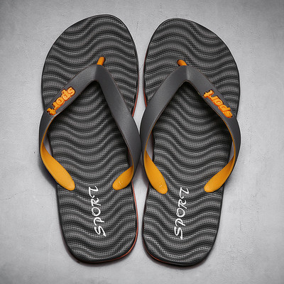 Papuci casual pentru bărbați, bicolore, cu talpă plată