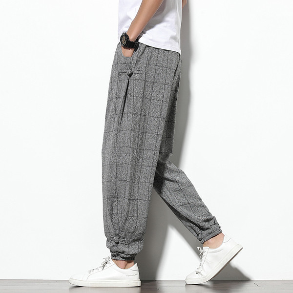 Kockás alkalmi férfi nadrág