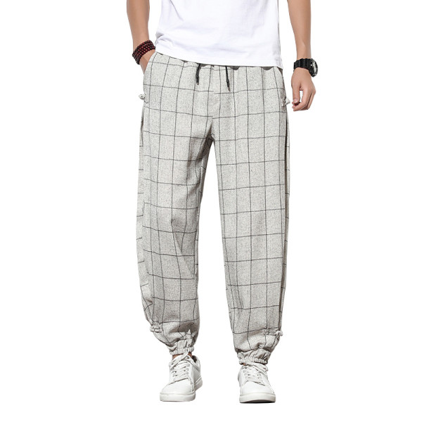 Kockás alkalmi férfi nadrág