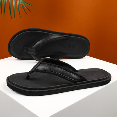 Papuci casual barbatesti din imitatie de piele cu talpa plata