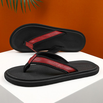 Papuci casual barbatesti din imitatie de piele cu talpa plata