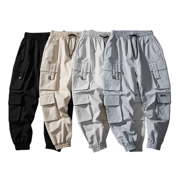 Pantaloni sport și casual pentru bărbați cu buzunare și talie elastică