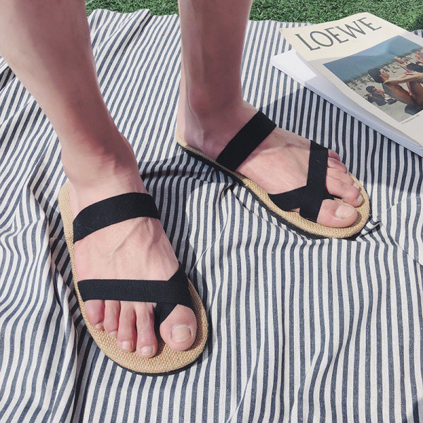 Papuci topici pentru bărbați peste vârf cu talpă plată