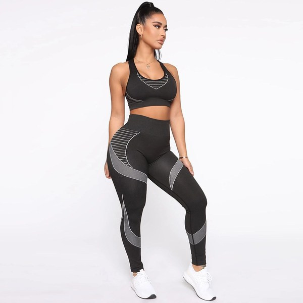 Női sport leggings szett magas derékkal és mellszoborral