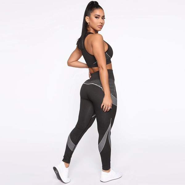 Női sport leggings szett magas derékkal és mellszoborral