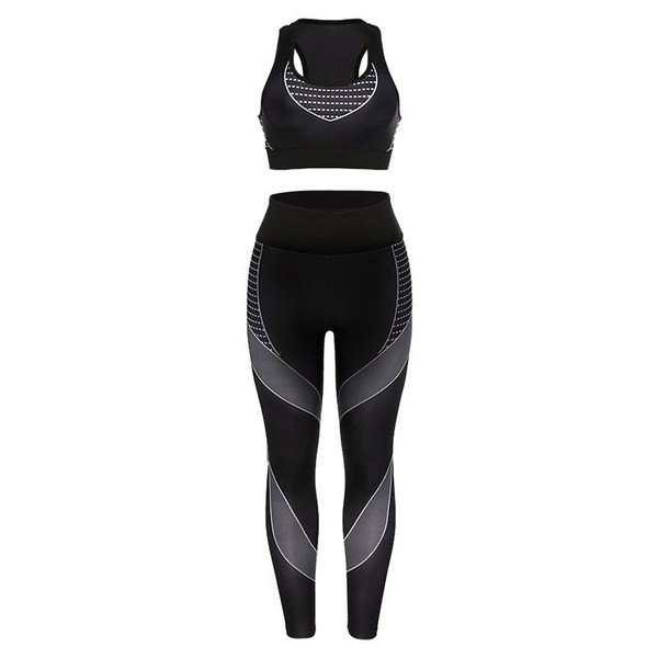 Női sport leggings szett magas derékkal és mellszoborral