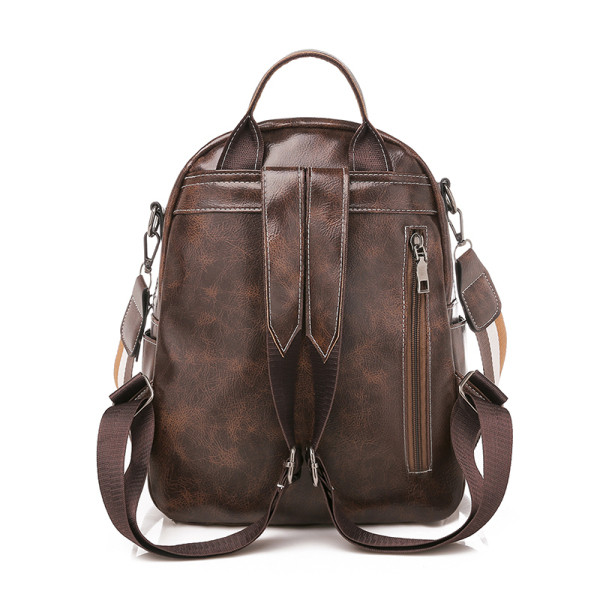 Rucsac casual dama din piele ecologica cu element metalic