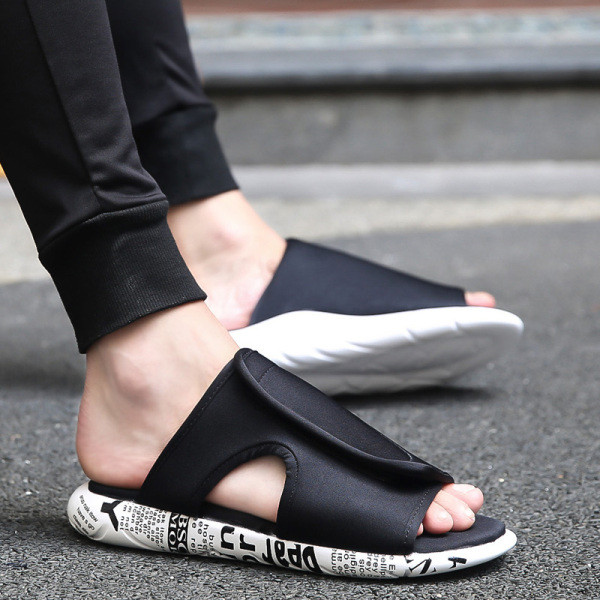 Papuci casual barbatesti cu inscriptii pe talpa