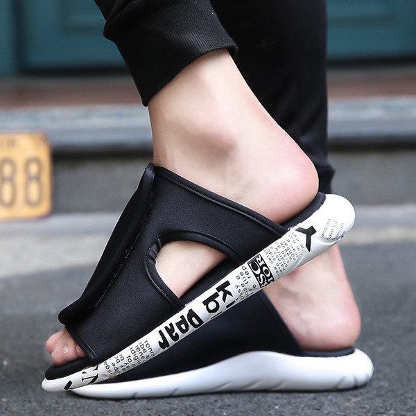 Papuci casual barbatesti cu inscriptii pe talpa