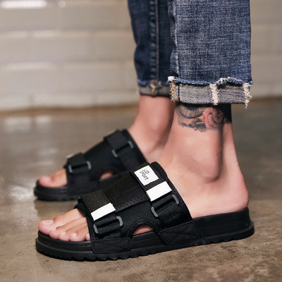 Papuci casual barbati cu velcro si talpa plata