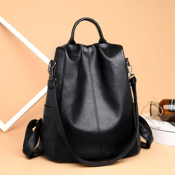 Női mindennapi hátizsák eko bőrből, sima modell